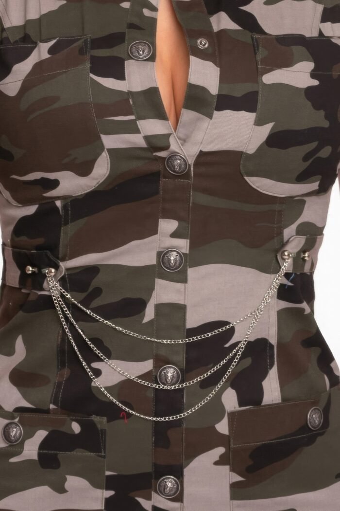 Chain mini utility dress