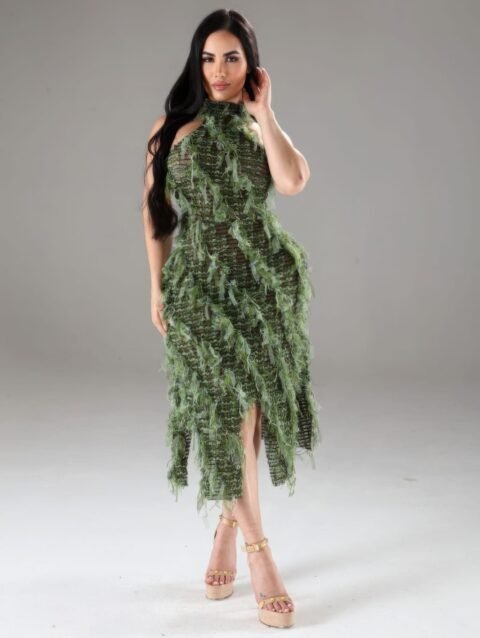 Halter Ruffled Dress