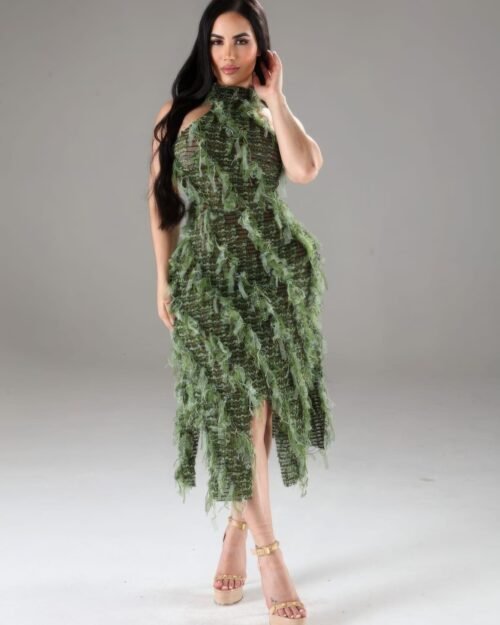 Halter Ruffled Dress