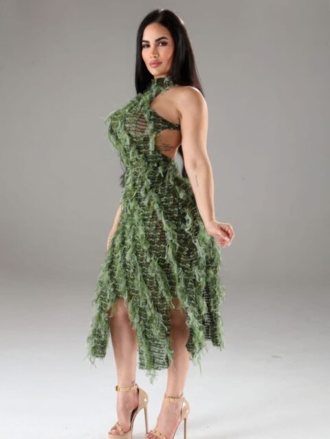 Halter Ruffled Dress