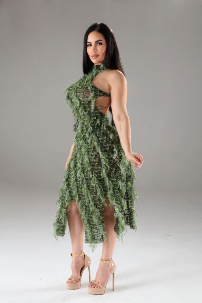 Halter ruffled dress