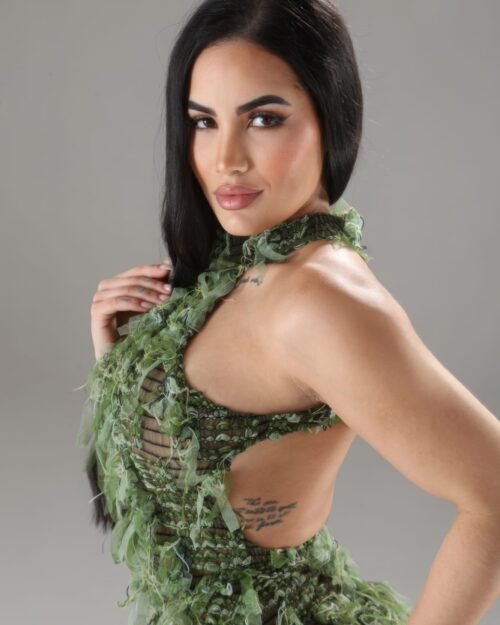 halter ruffled dress