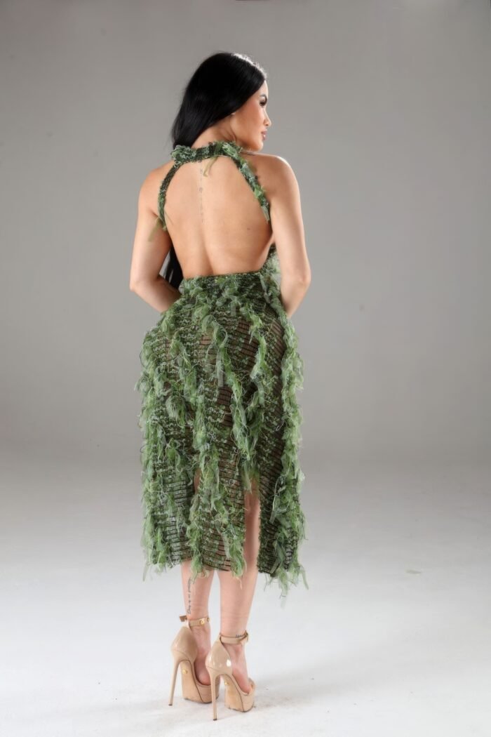 Halter ruffled dress