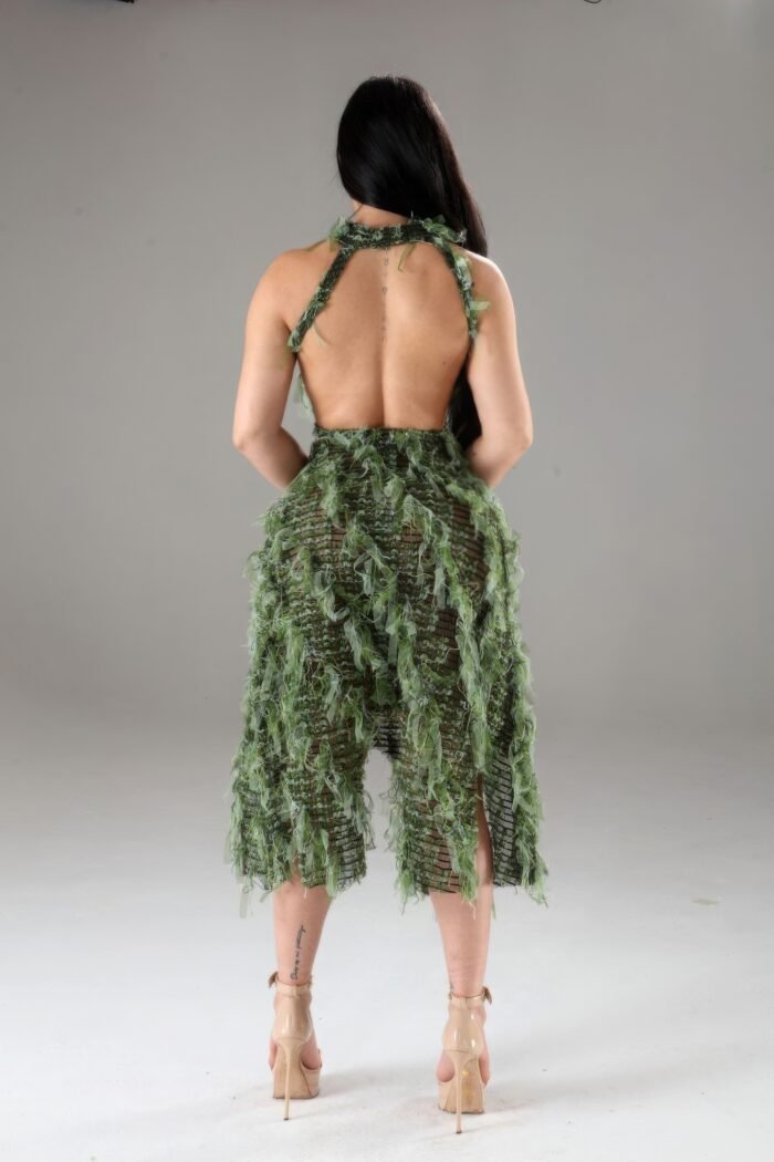Halter ruffled dress