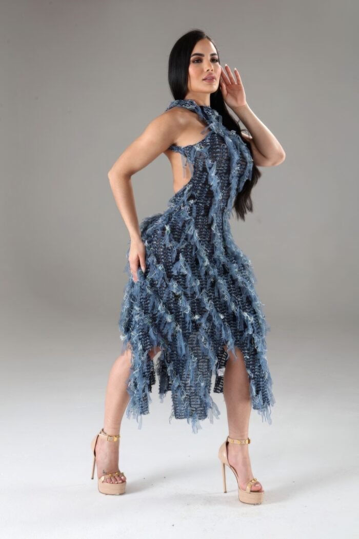 Halter ruffled dress