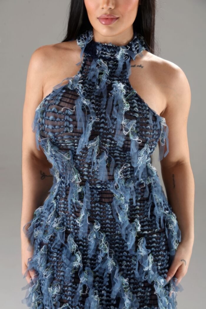 Halter ruffled dress