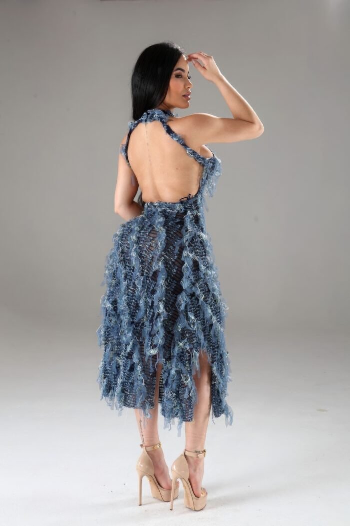 Halter ruffled dress