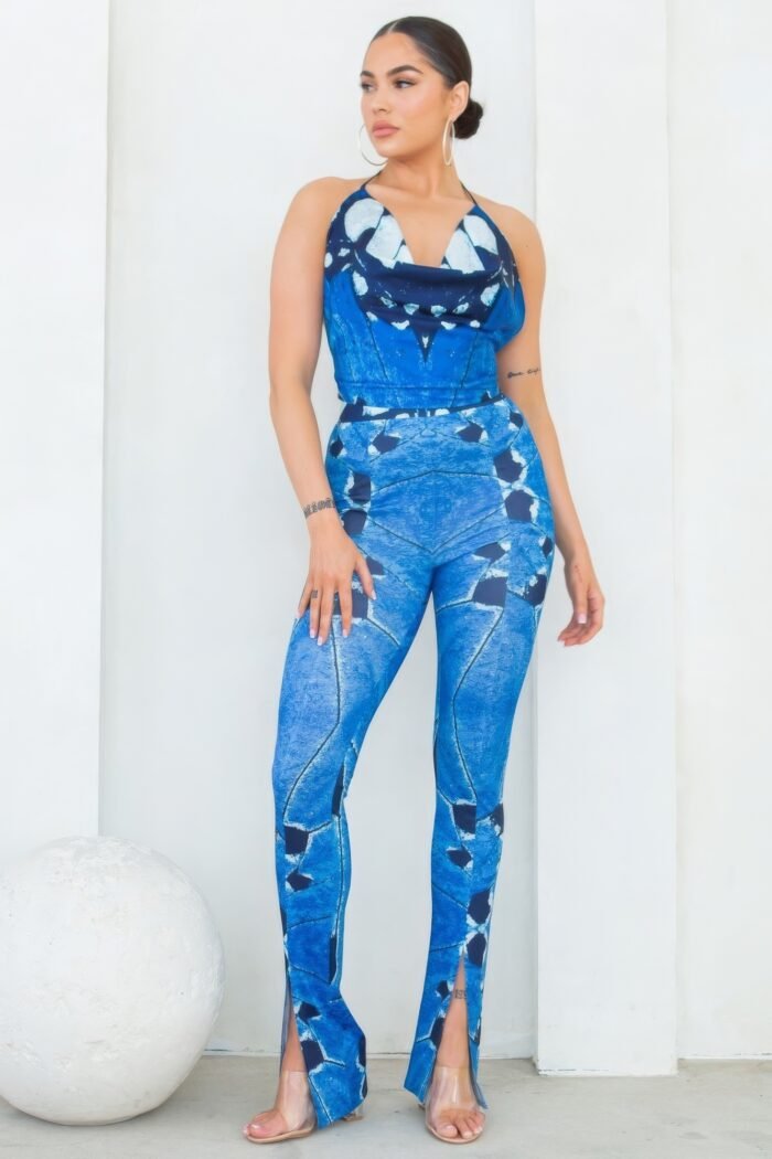 Handkerchief backless top & pants set - image 1