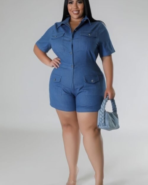 plus size romper for women – semi-stretch summer wear