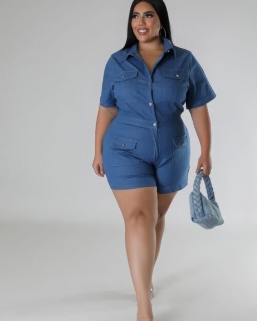 plus size romper for women – semi-stretch summer wear