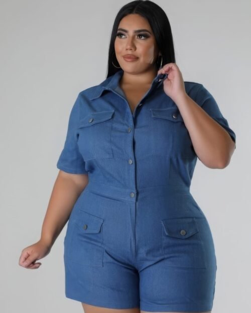 plus size romper for women – semi-stretch summer wear