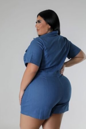 Plus Size Romper for Women – Semi-Stretch Summer Wear