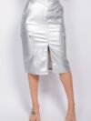 Faux Leather High-rise Cargo Skirt