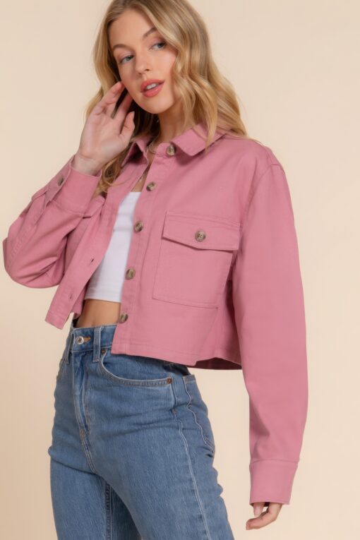 Cotton Twill Short Shacket - Image 4