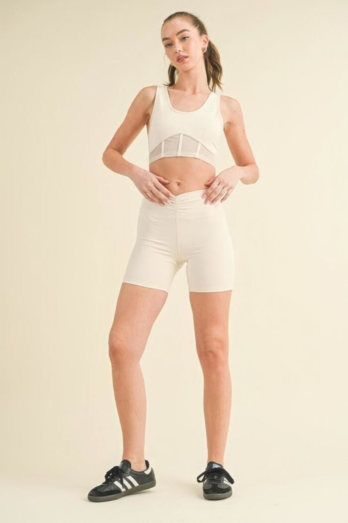 Ruched waist biker shorts