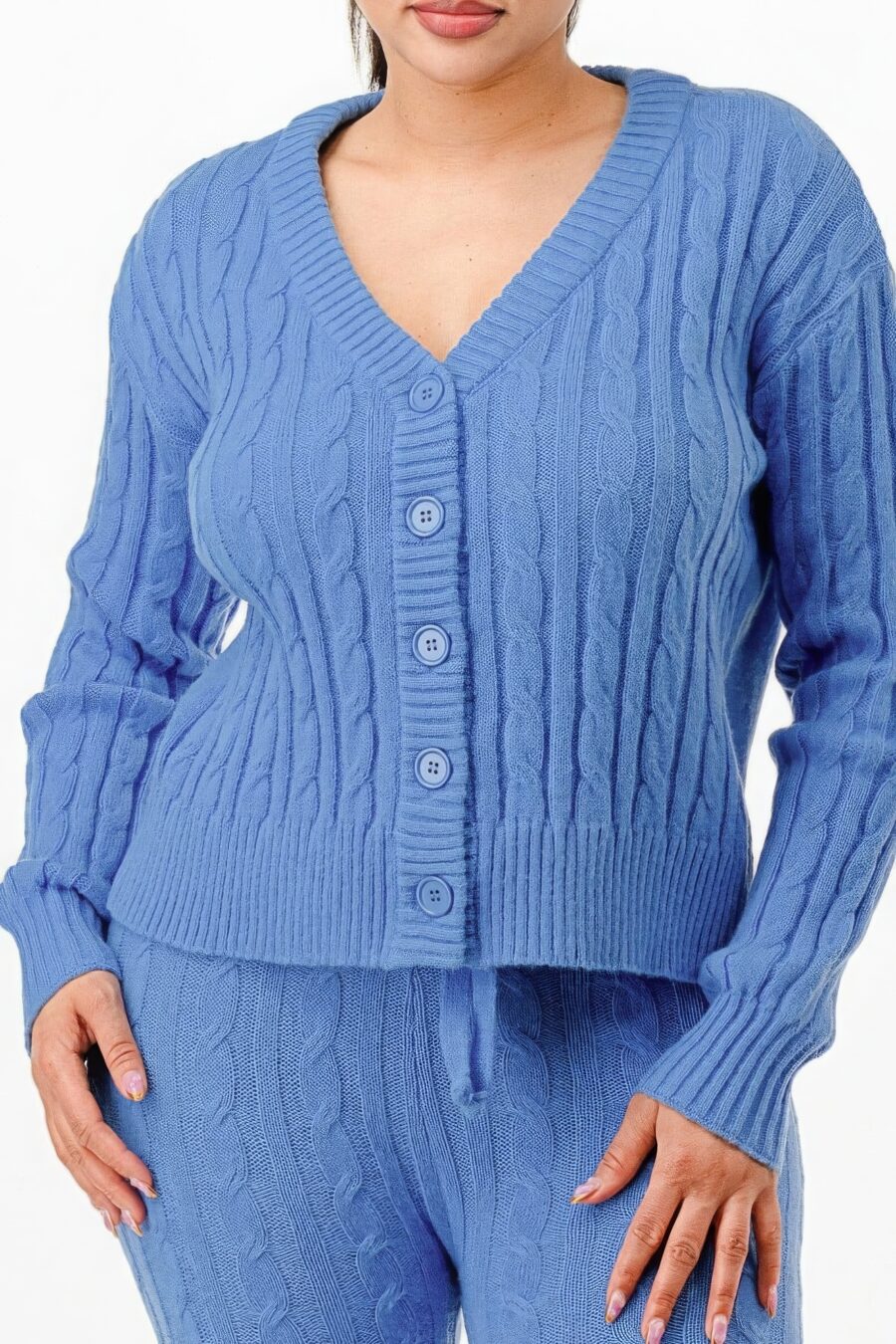 Cable sweater cardigan 2pc set