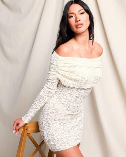 off shoulder lace dress
