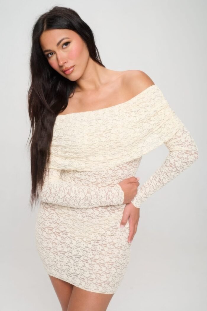 Off shoulder lace dress