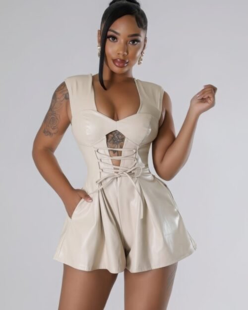 semi-stretch romper