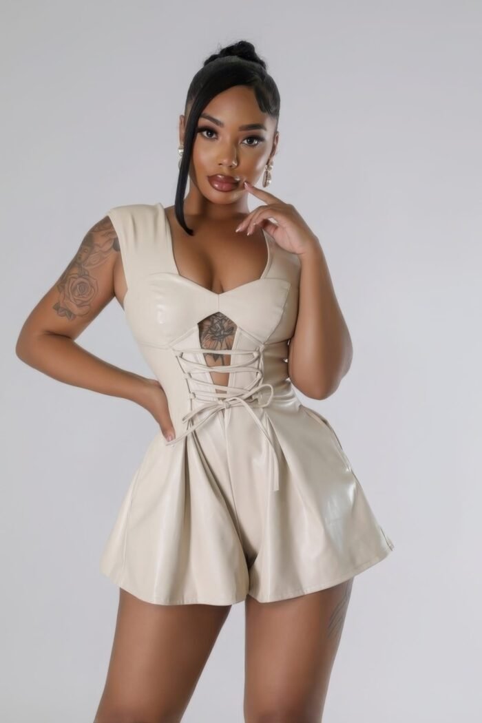 Semi-stretch romper