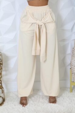 high waisted stretch pants – slim fit with pockets