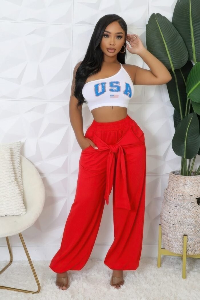 High-waisted stretch pants
