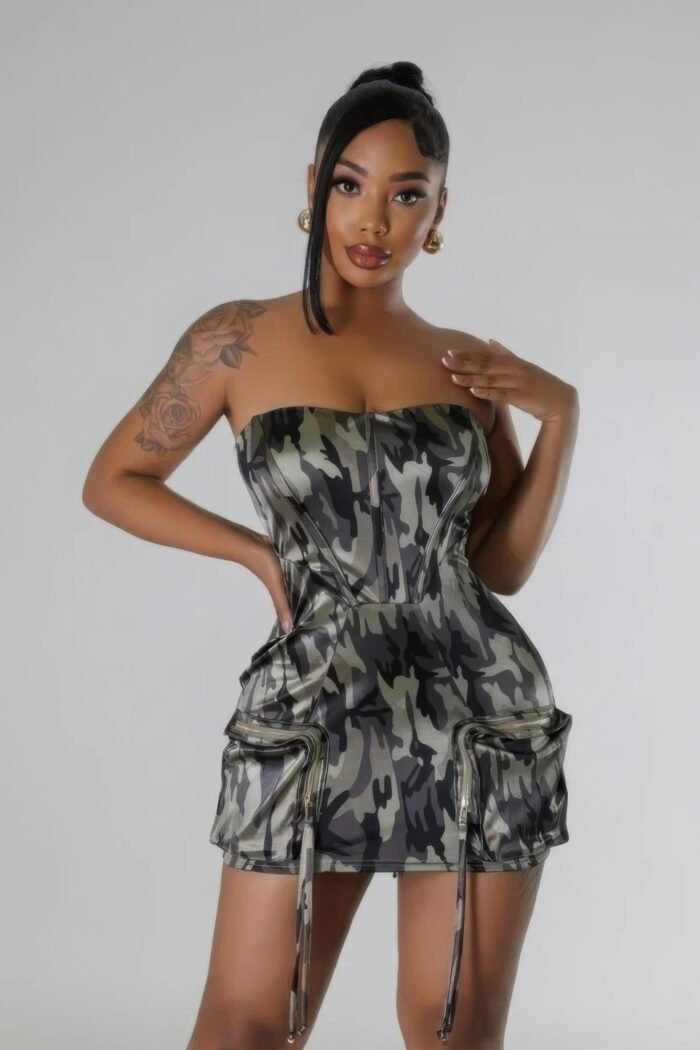 Zipper closure stretch tube dress - image 1