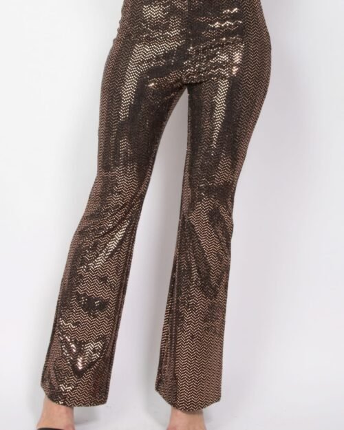 sequined fit & flare midrise pants