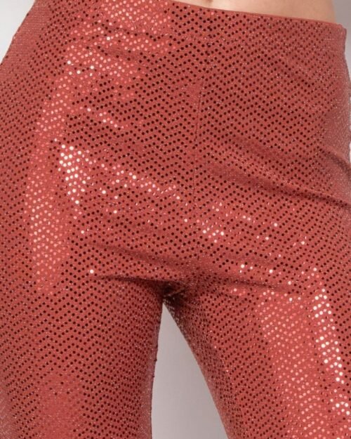 sequined fit & flare midrise pants