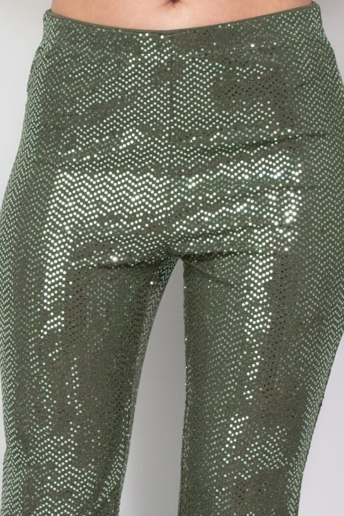 Sequined fit & flare midrise pants