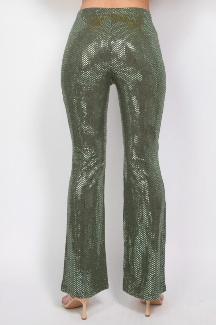 Sequined fit & flare midrise pants
