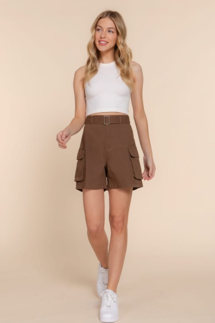 Belted cargo shorts