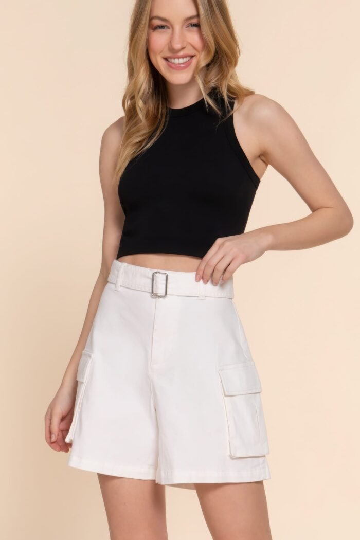Belted cargo shorts