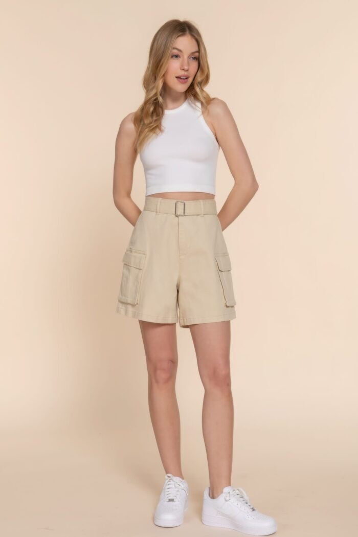 Belted cargo shorts