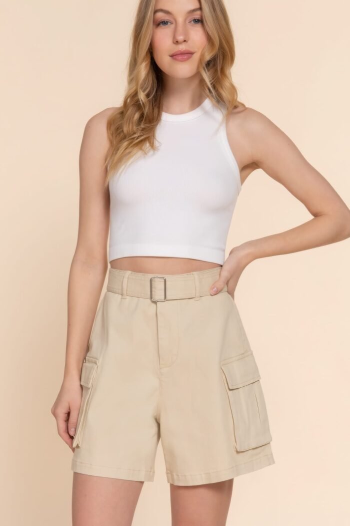 Belted cargo shorts