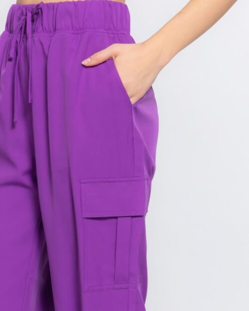 light weight stretch woven cargo jogger pants