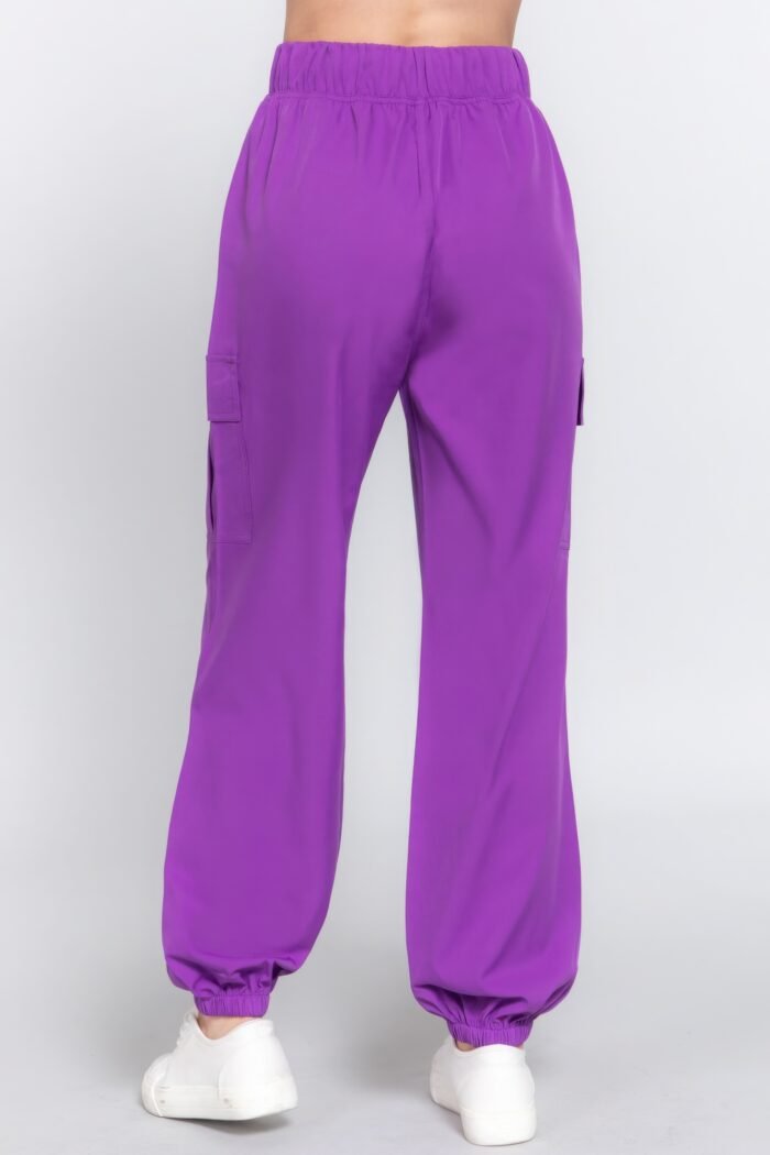 Light weight stretch woven cargo jogger pants