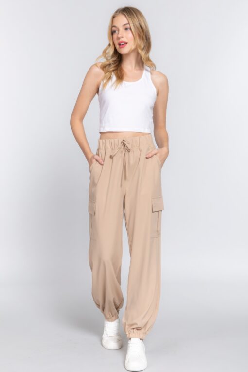 Light Weight Stretch Woven Cargo Jogger Pants - Image 7