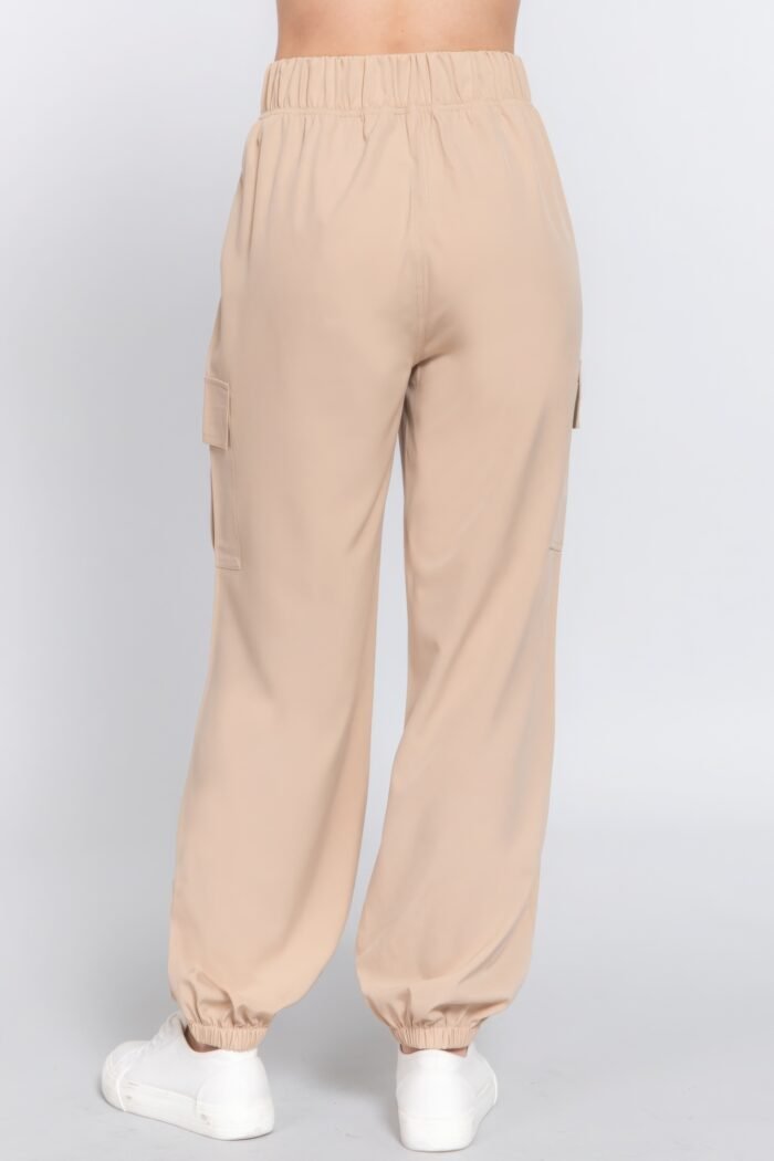 Light weight stretch woven cargo jogger pants