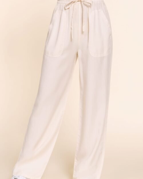 Elastic Waist Tencel Long Pants