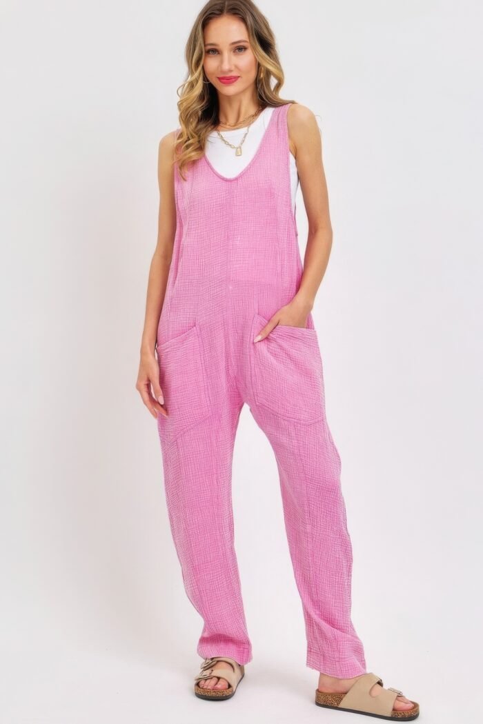 Mineral washed summer jumpsuit