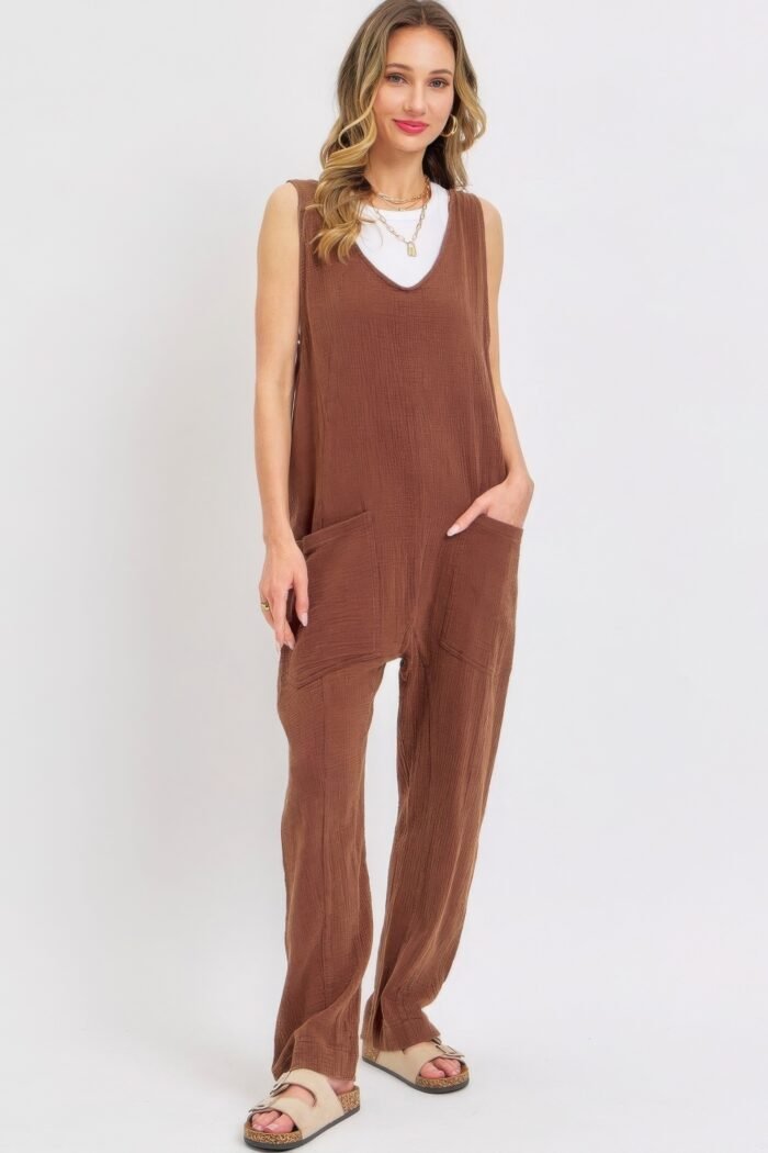 Mineral washed summer jumpsuit