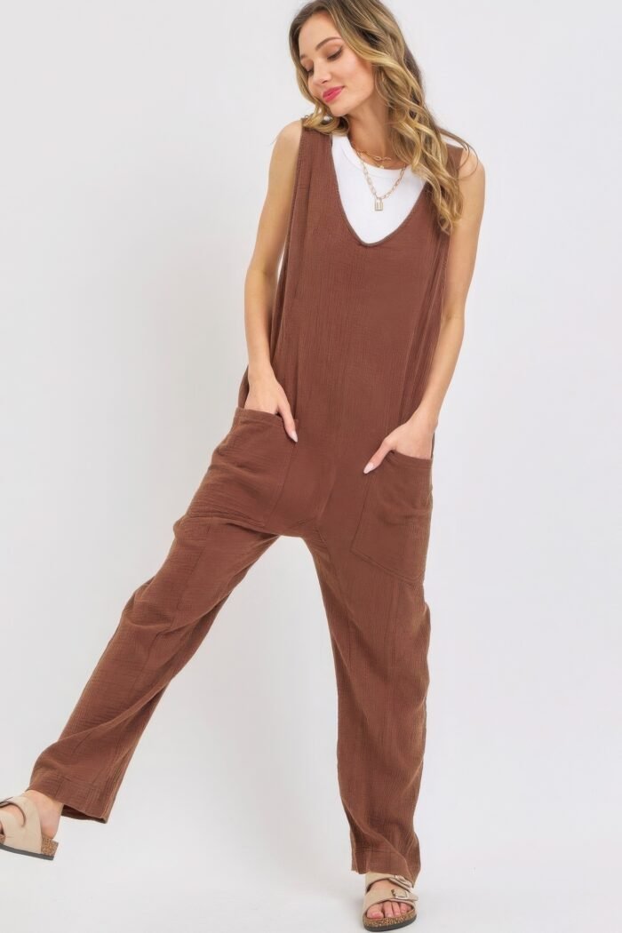 Mineral washed summer jumpsuit