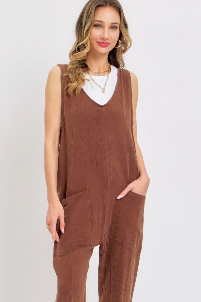 Mineral washed summer jumpsuit