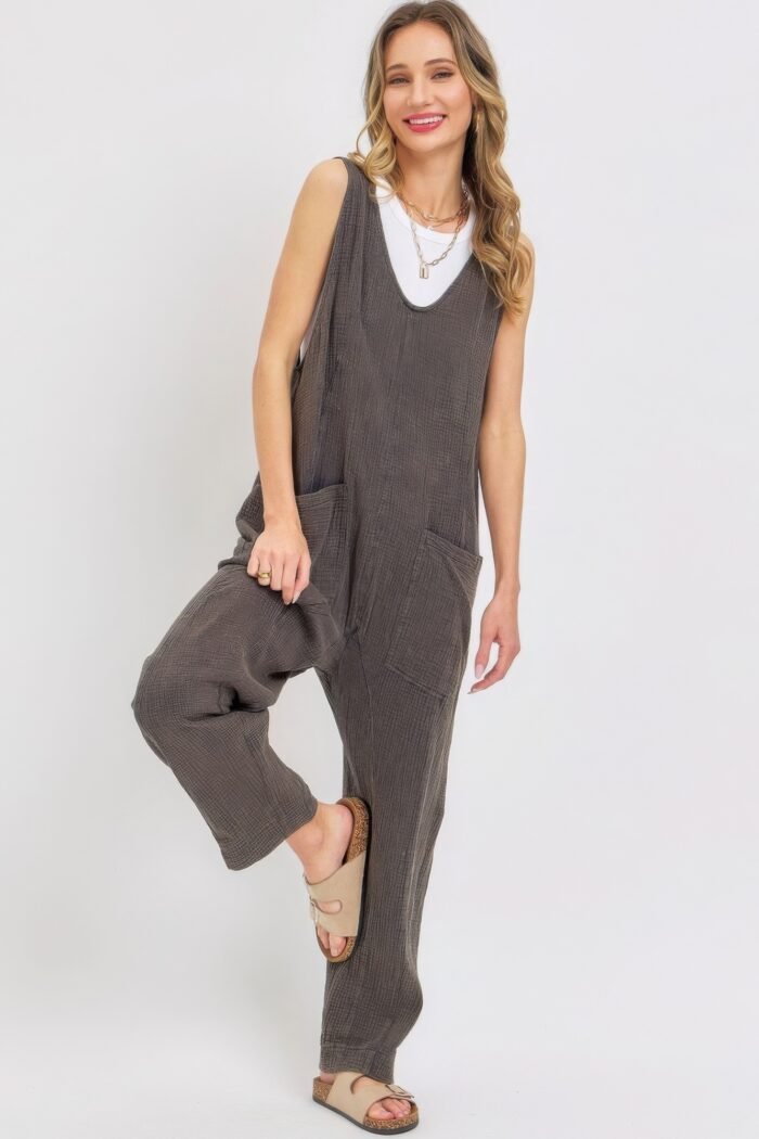 Mineral washed summer jumpsuit