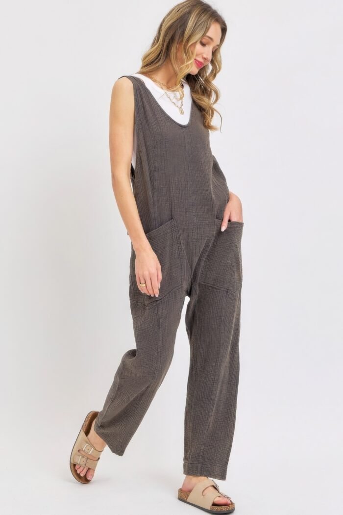 Mineral washed summer jumpsuit