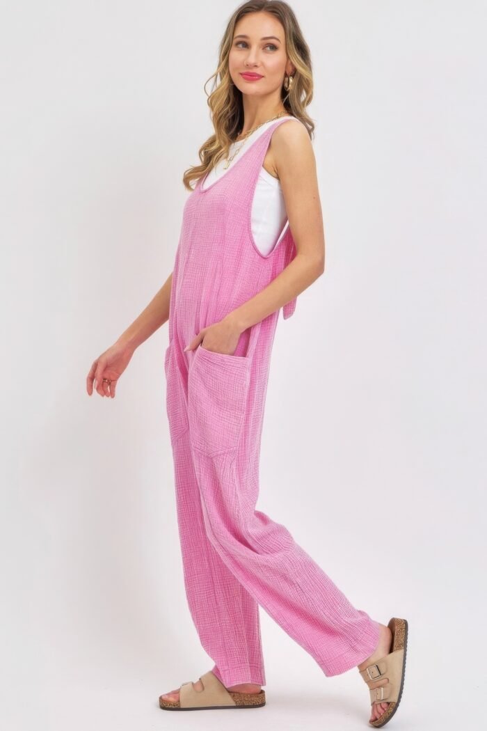 Mineral washed summer jumpsuit