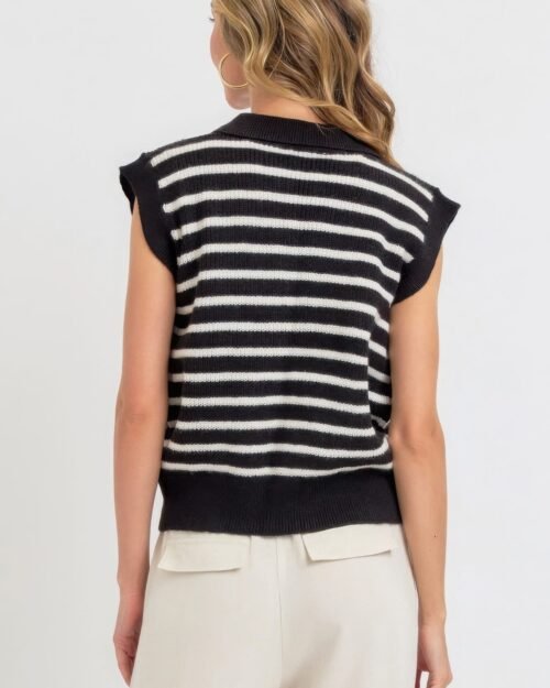 flower patch stripe knit top