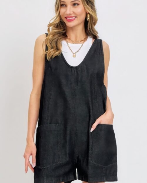 summer denim overall romper