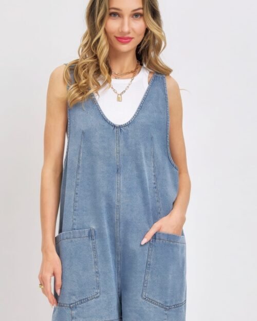 Summer Denim Overall Romper
